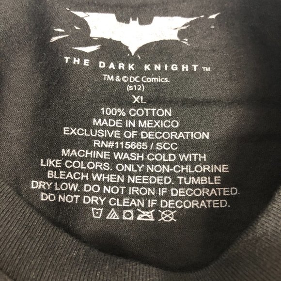 The Dark Night Shirt Men Extra Large Black Big Graphic Print T Shirt Batman 2008 - Picture 5 of 8